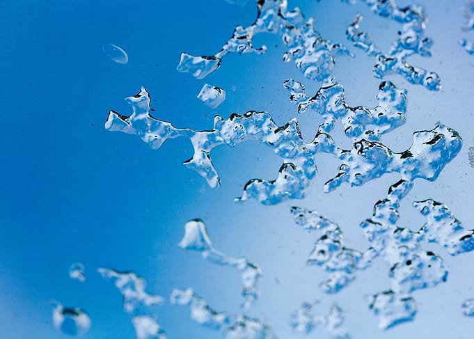 Iced window macro abstract