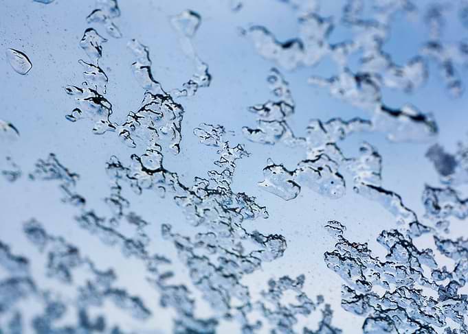 Iced window macro abstract