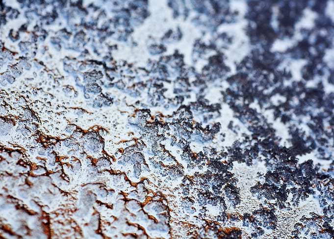 Iced window macro abstract