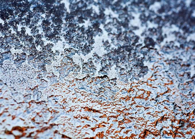 Iced window macro abstract