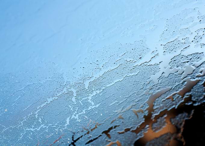 Iced window macro abstract