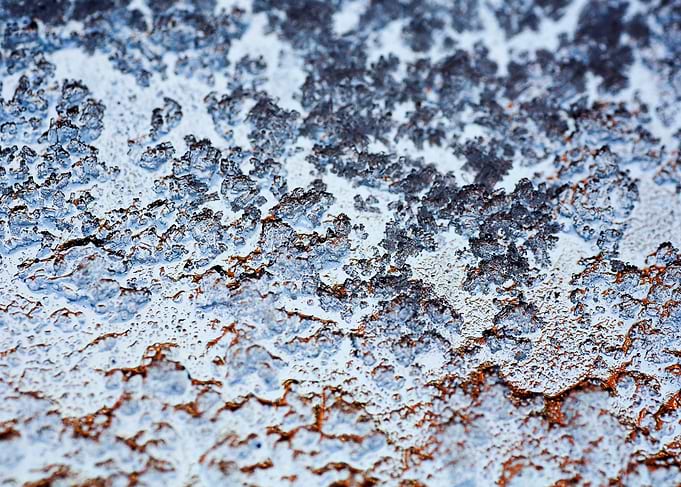 Iced window macro abstract