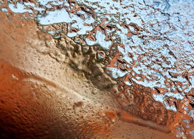 Iced window macro abstract