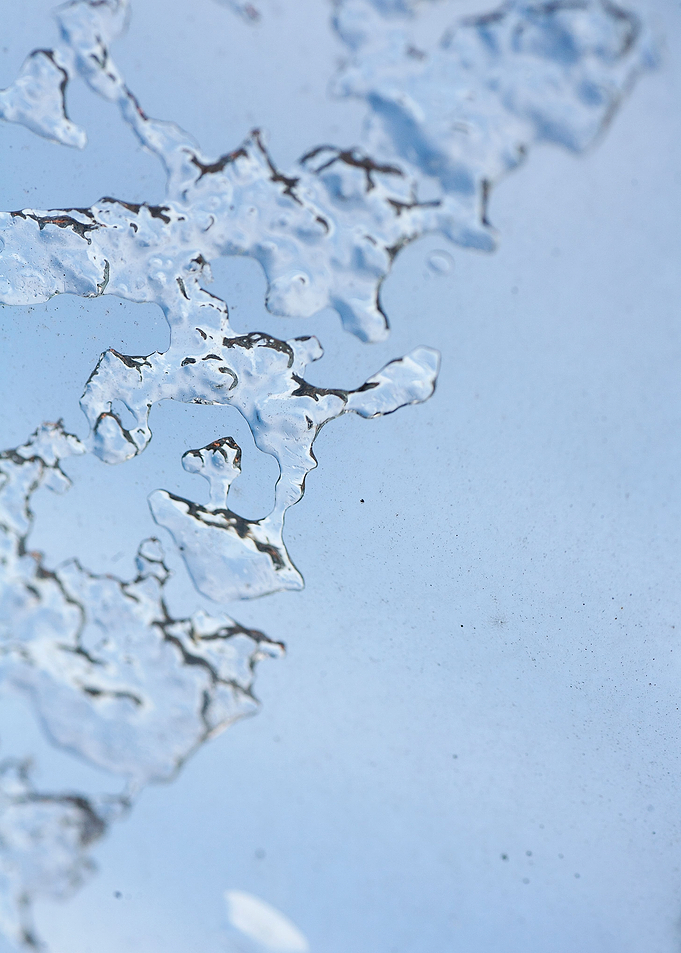 Iced window macro abstract