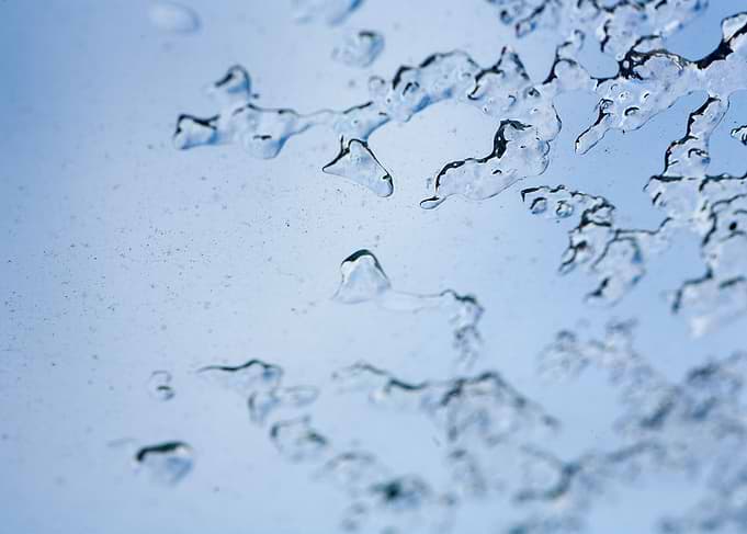 Iced window macro abstract