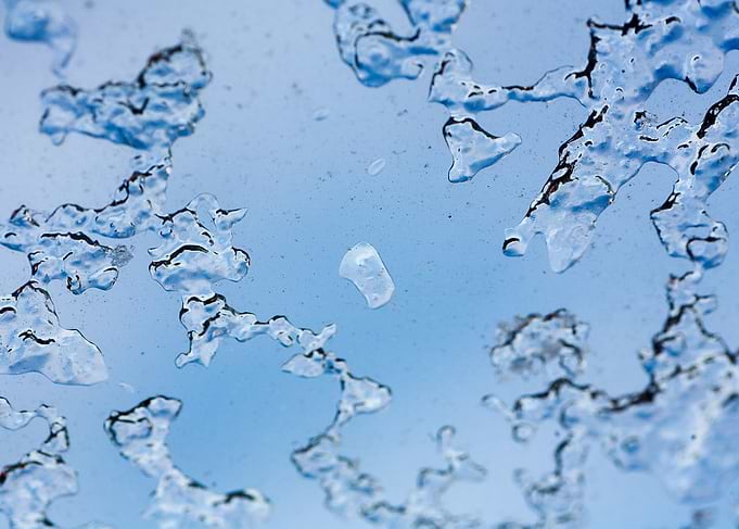 Iced window macro abstract