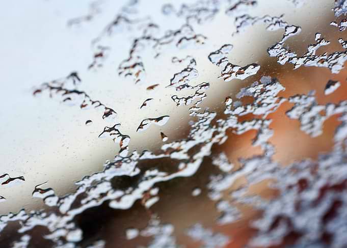 Iced window macro abstract