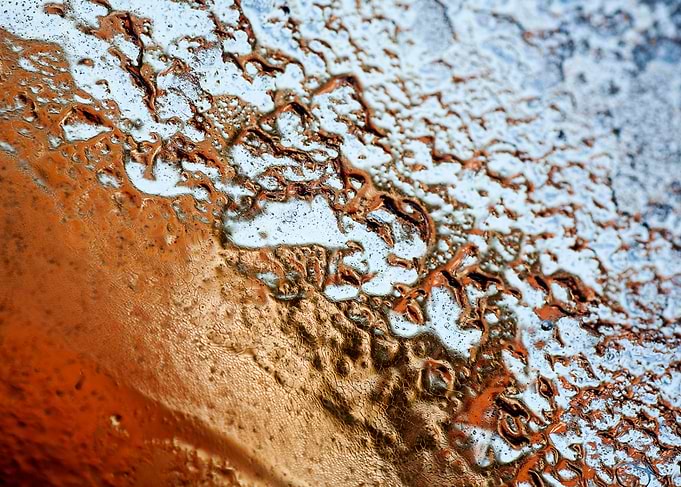 Iced window macro abstract