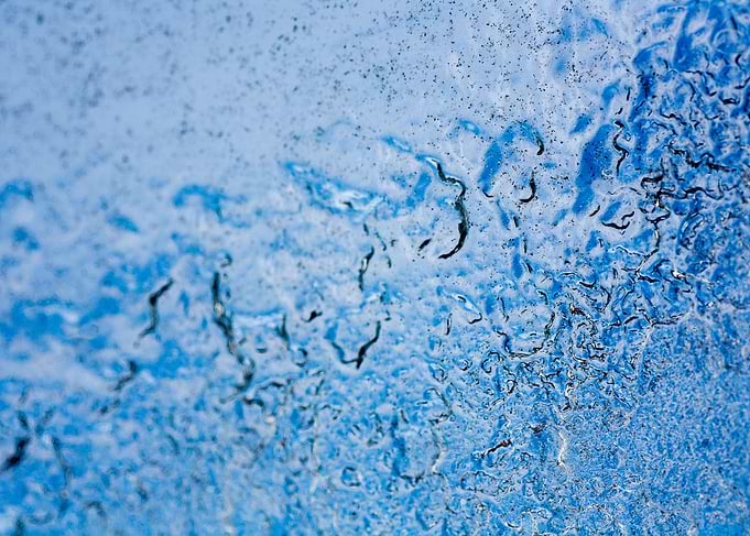 Iced window macro abstract
