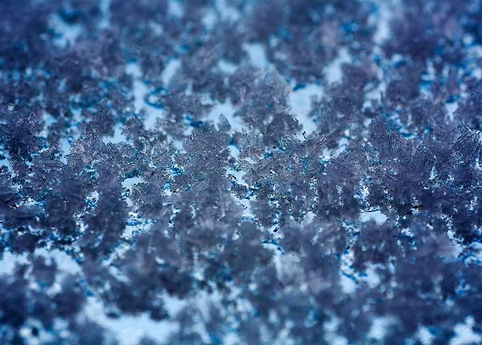 Iced window macro abstract