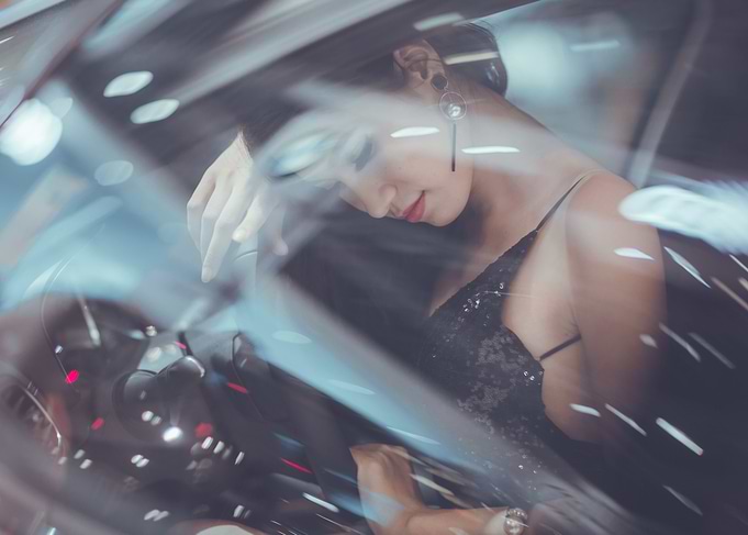 Woman in car