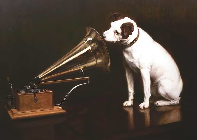Dog Gramophone Art