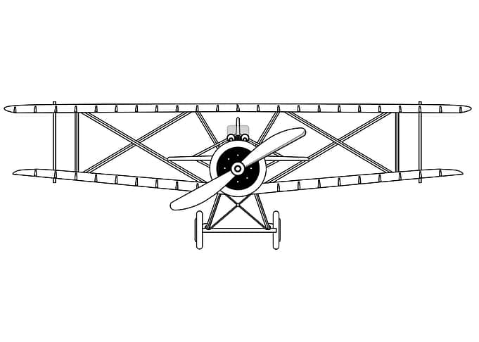 Biplane Isolated Outline