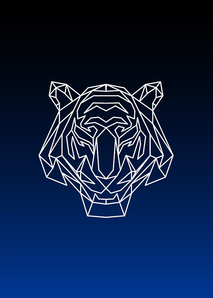 polygonal tiger head