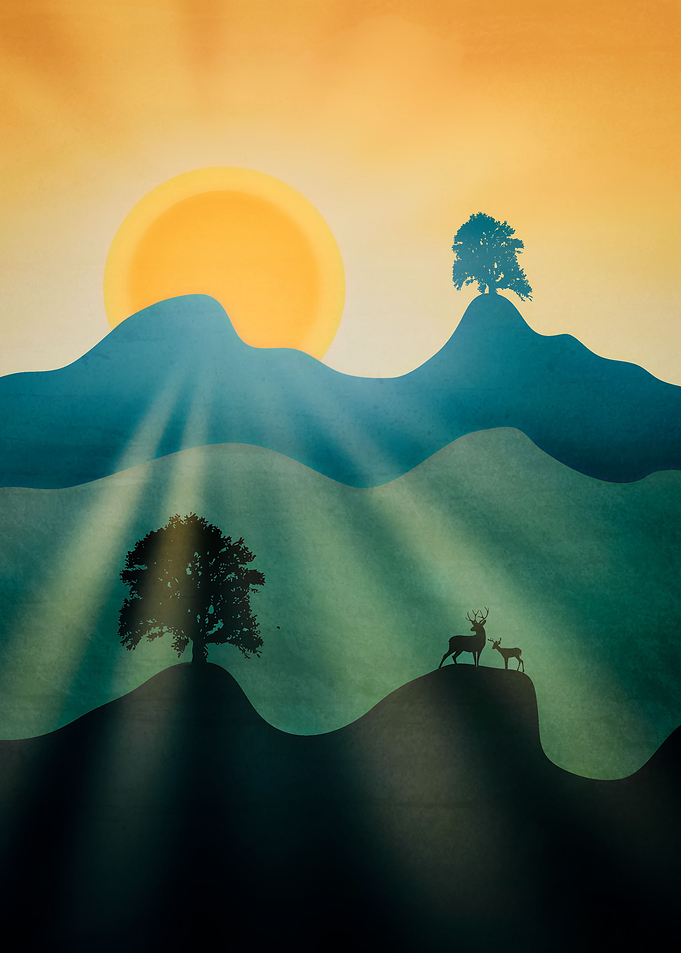 Vector art Flat Sunrise