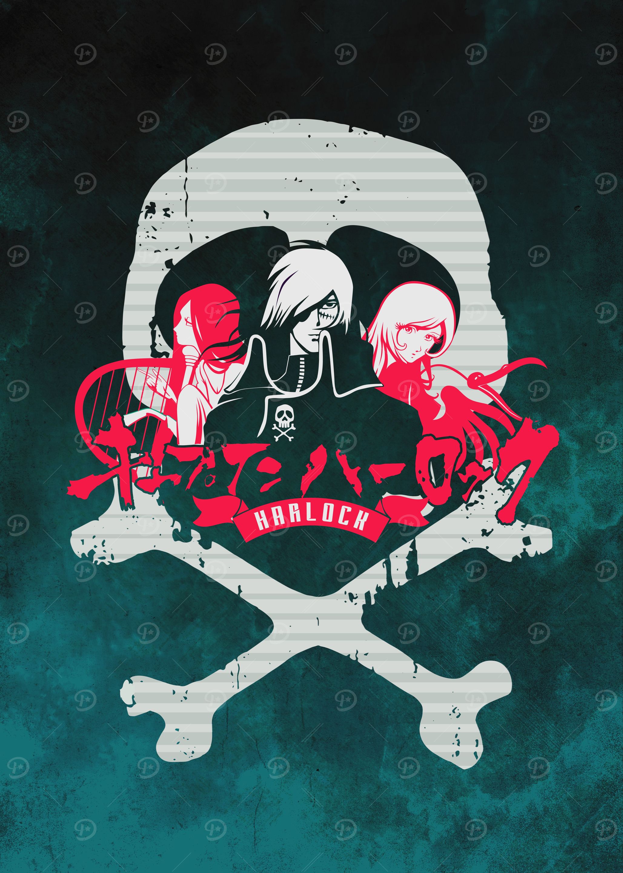 013 Harlock Skull Red