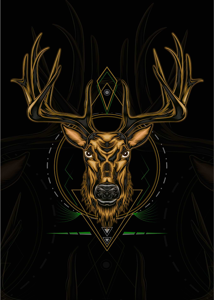Deer head illustration ser