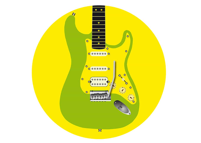 Round Green Guitar Icon