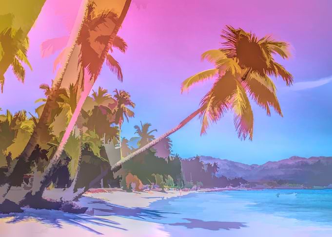 Abstract Caribbean Beach