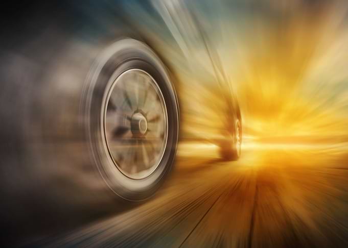 Tires is spin of speeding