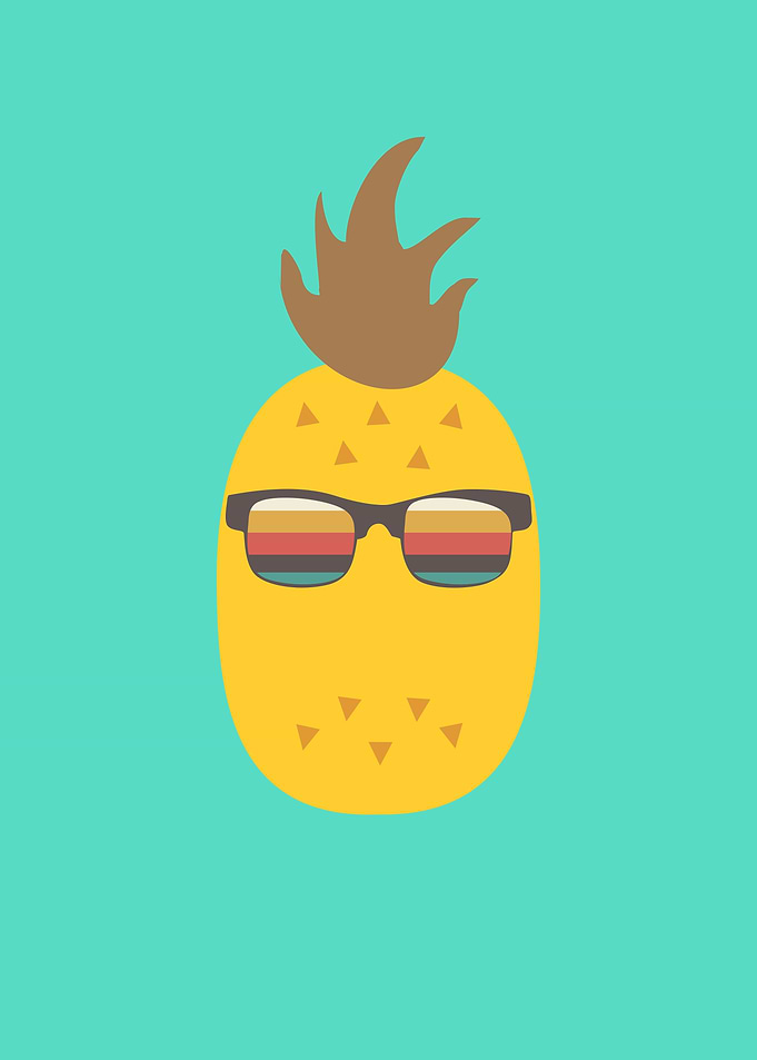 Pineapple with Sunglasses