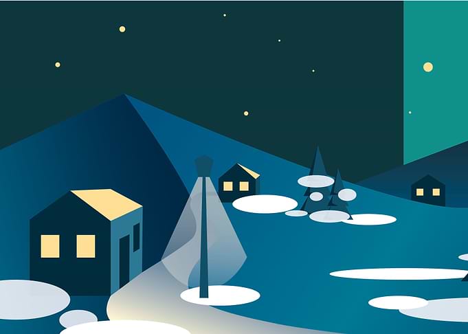 Winter landscape poster