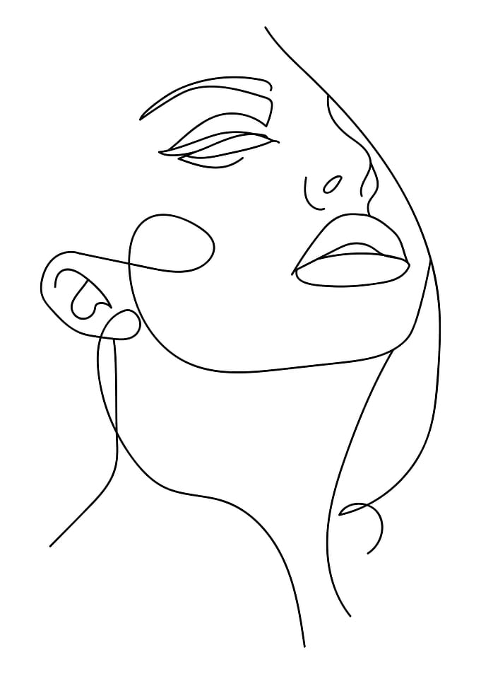 Abstract Girl Face OneLine