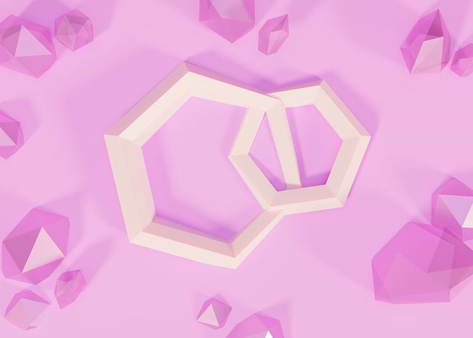 Hexagonal pink art