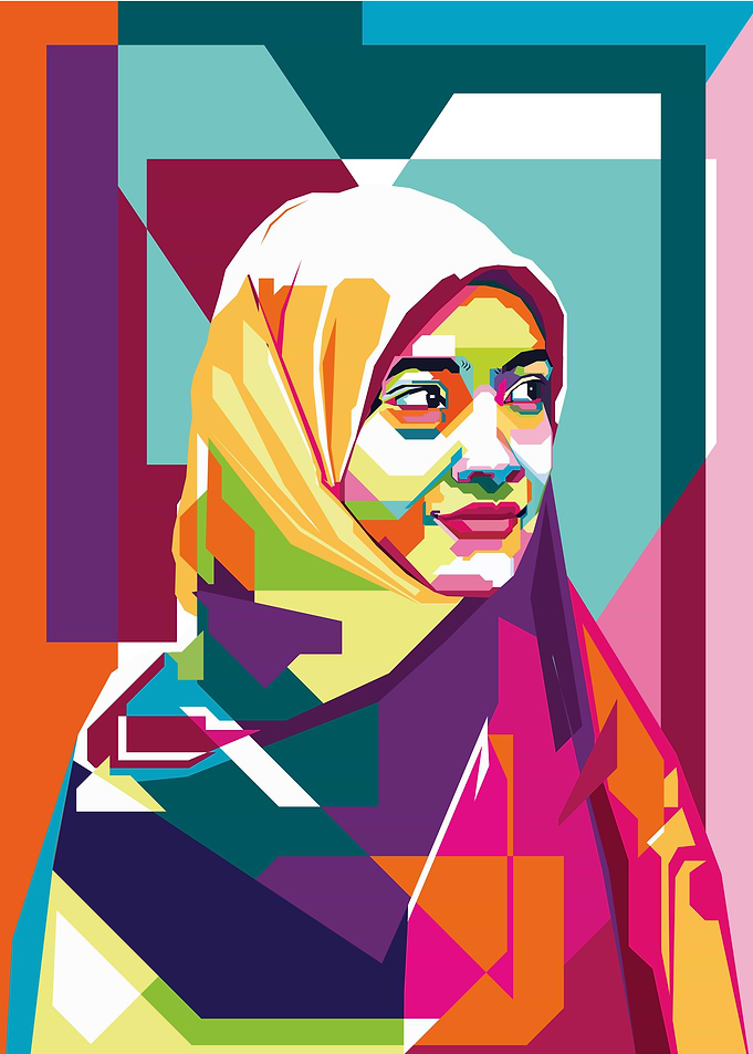 Cute Hijab Girl Fullcolor