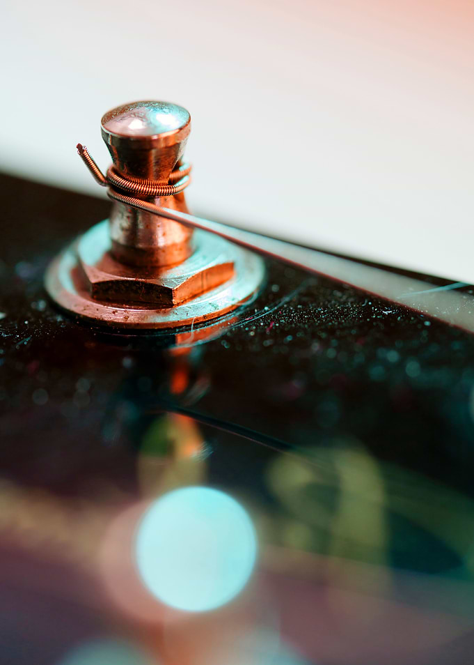 Macro guitar tuning peg