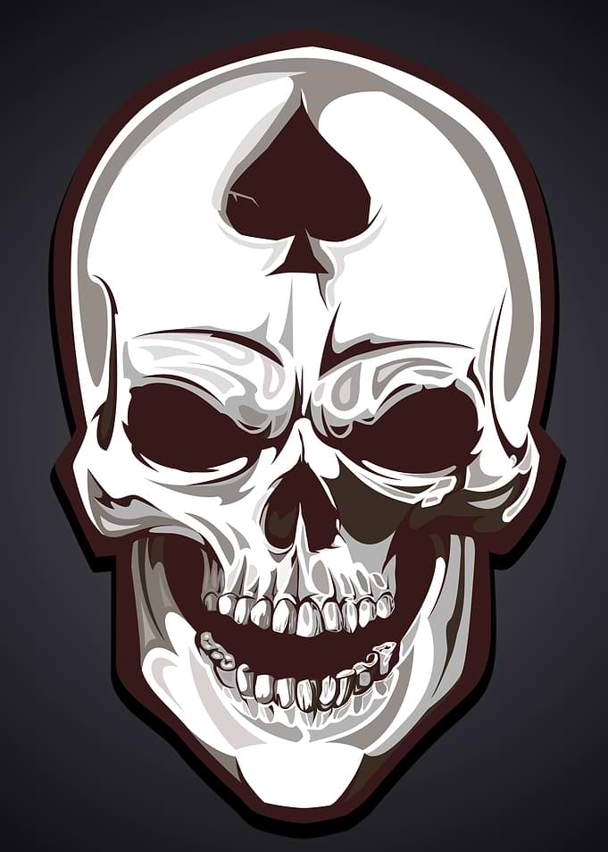 Skull Spade Gray