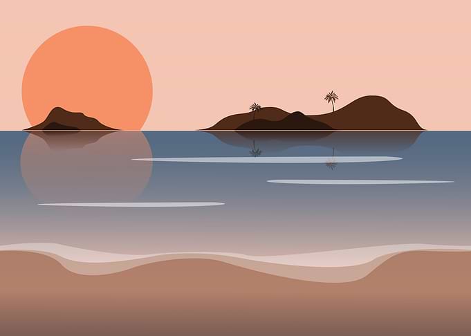 sunset on the beach