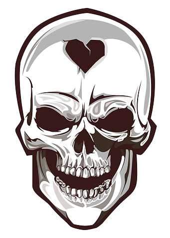 Skull Heart White