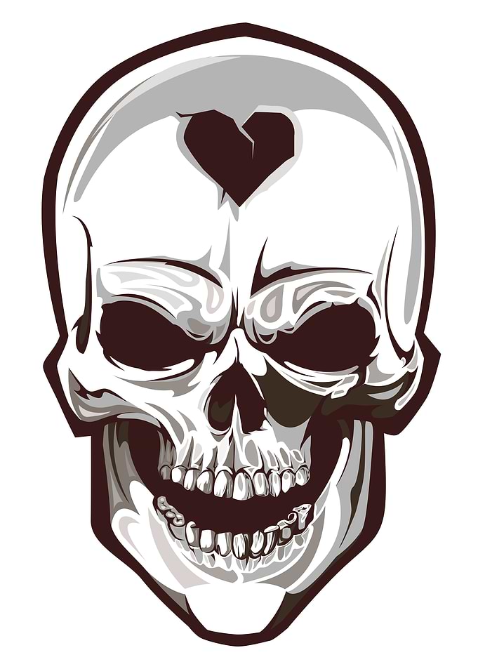 Skull Heart White