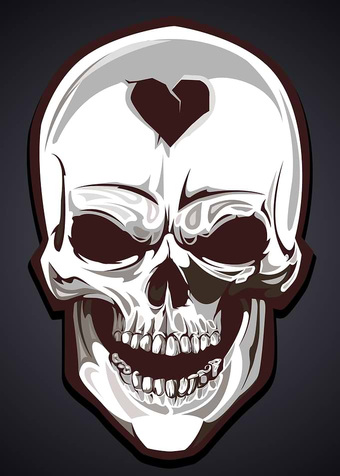 Skull Heart Gray