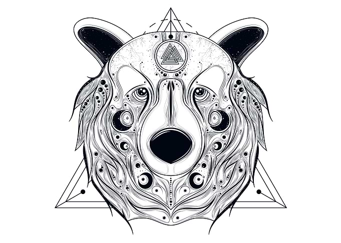 Bear ornamental head