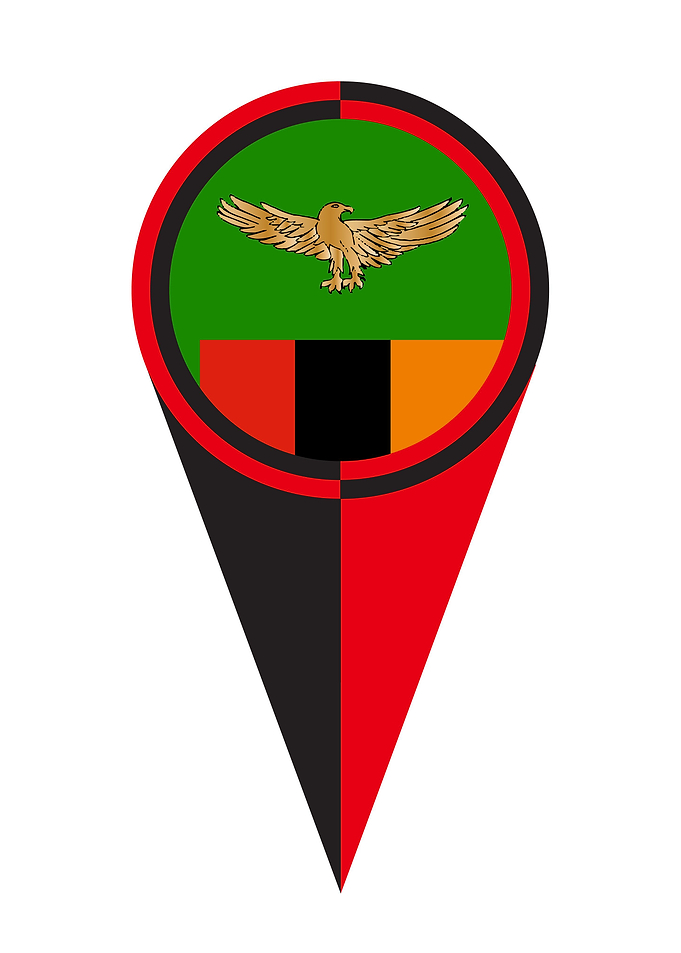 Zambia Map Pointer Flag