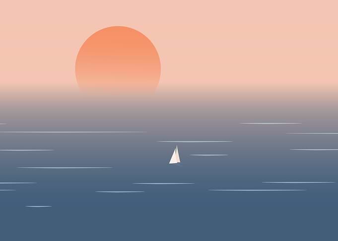 sailing in the warm summer