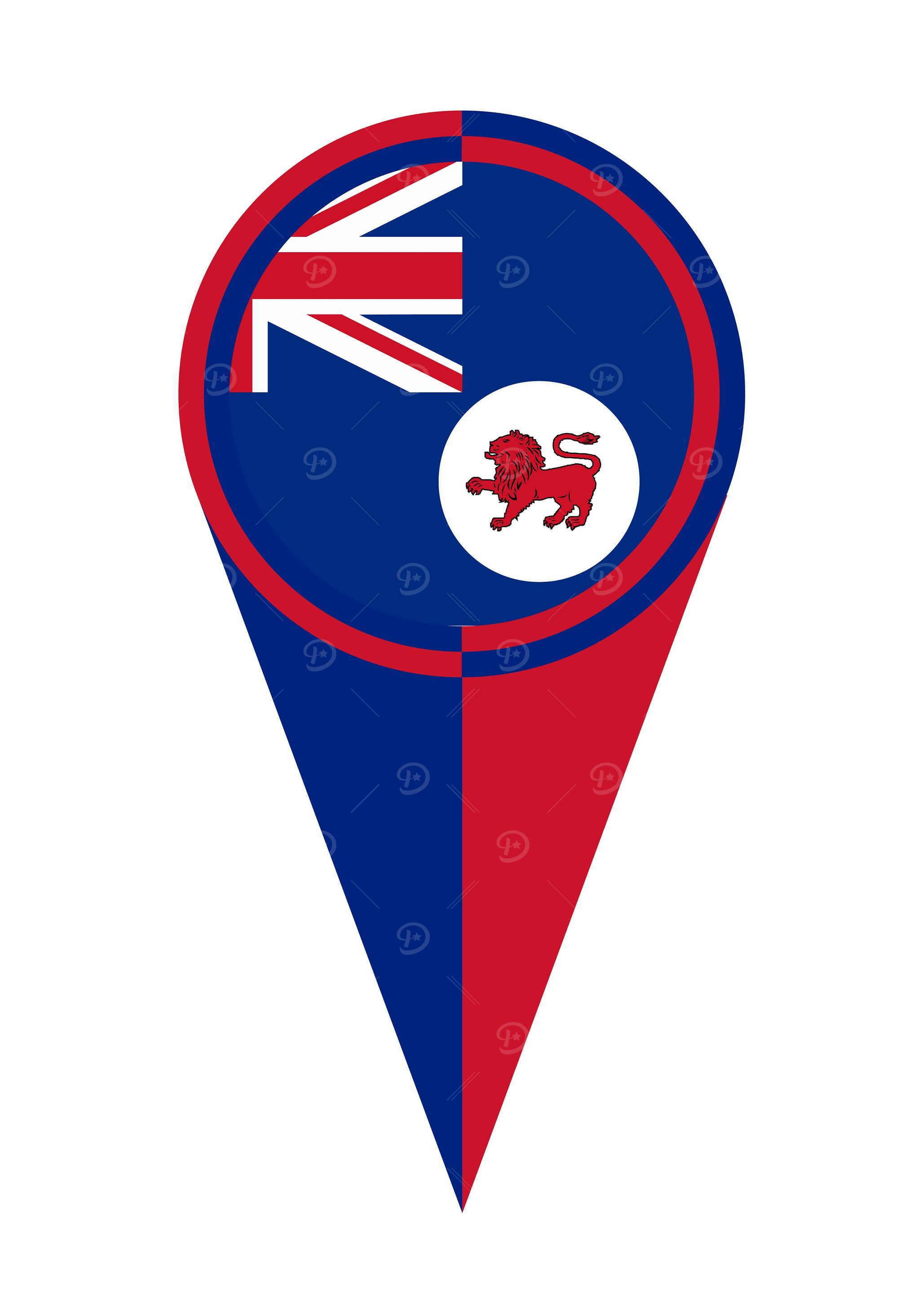 Tasmania Map Pointer Flag