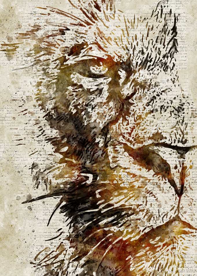 Lion Head Vintage Art