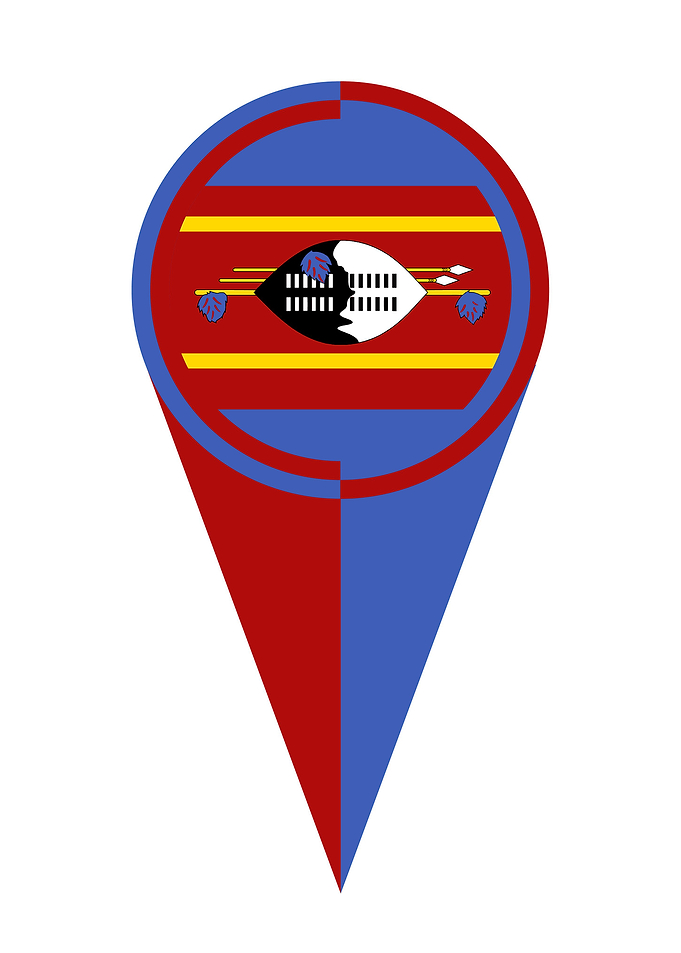 Swaziland Map Pointer Flag