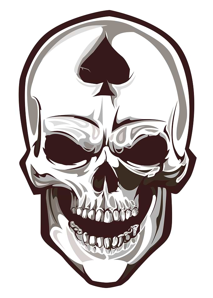 Skull Spade White