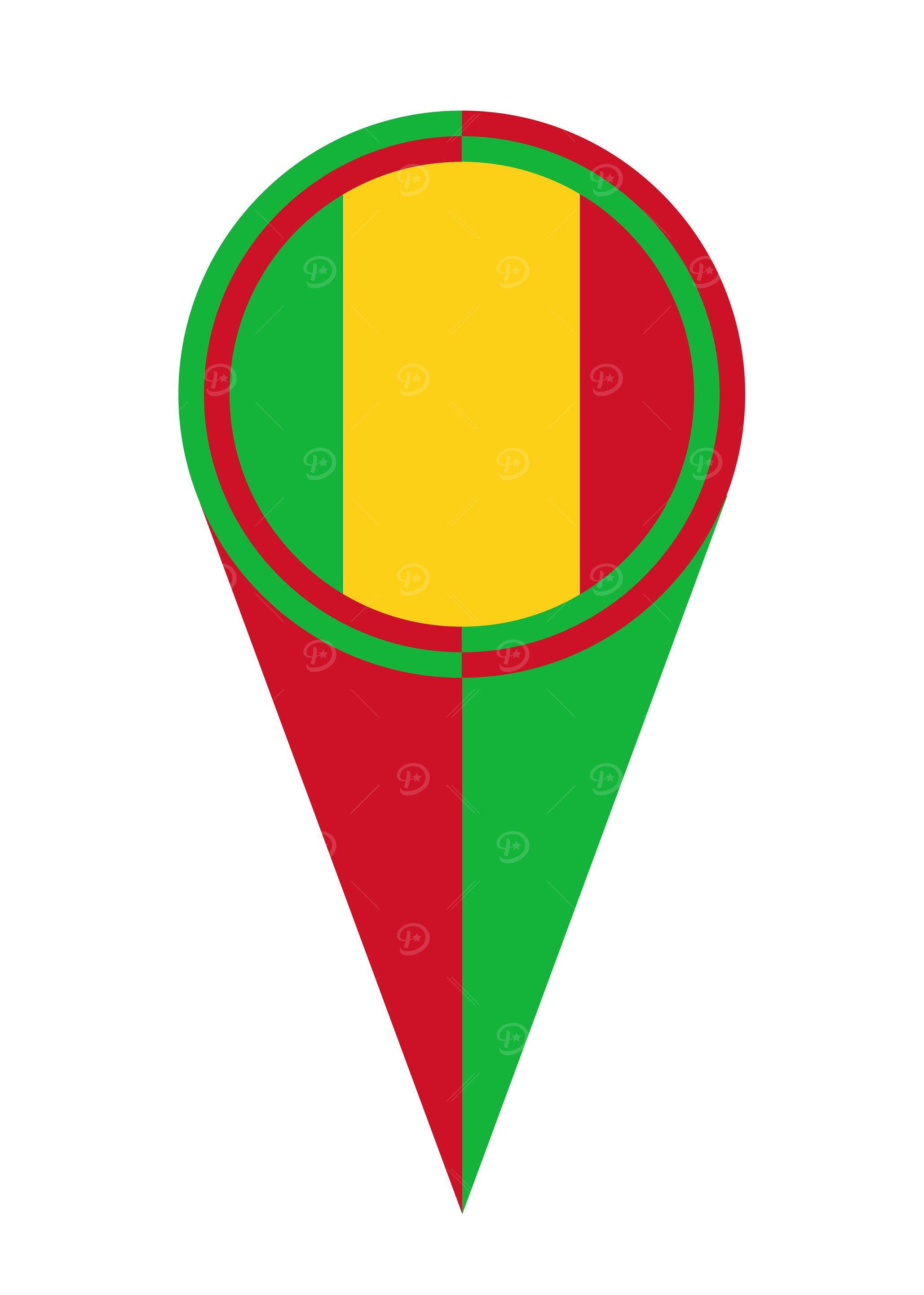 Mali Map Pointer Flag