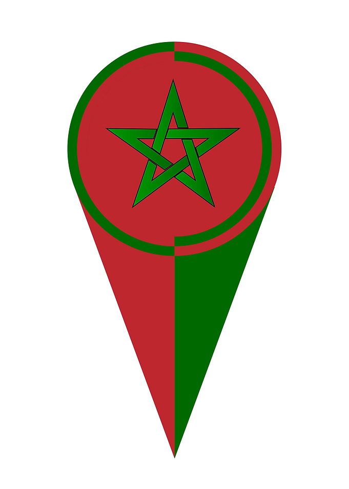 Morocco Map Pointer Flag