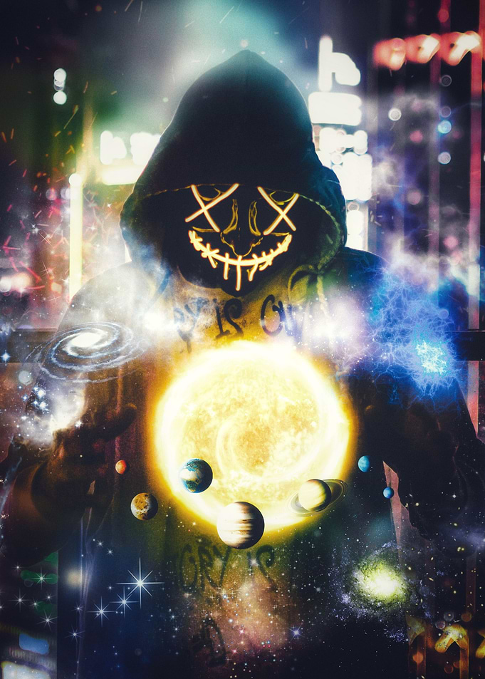 Galaxy Control Neon Mask