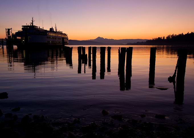 Ferry at dawn