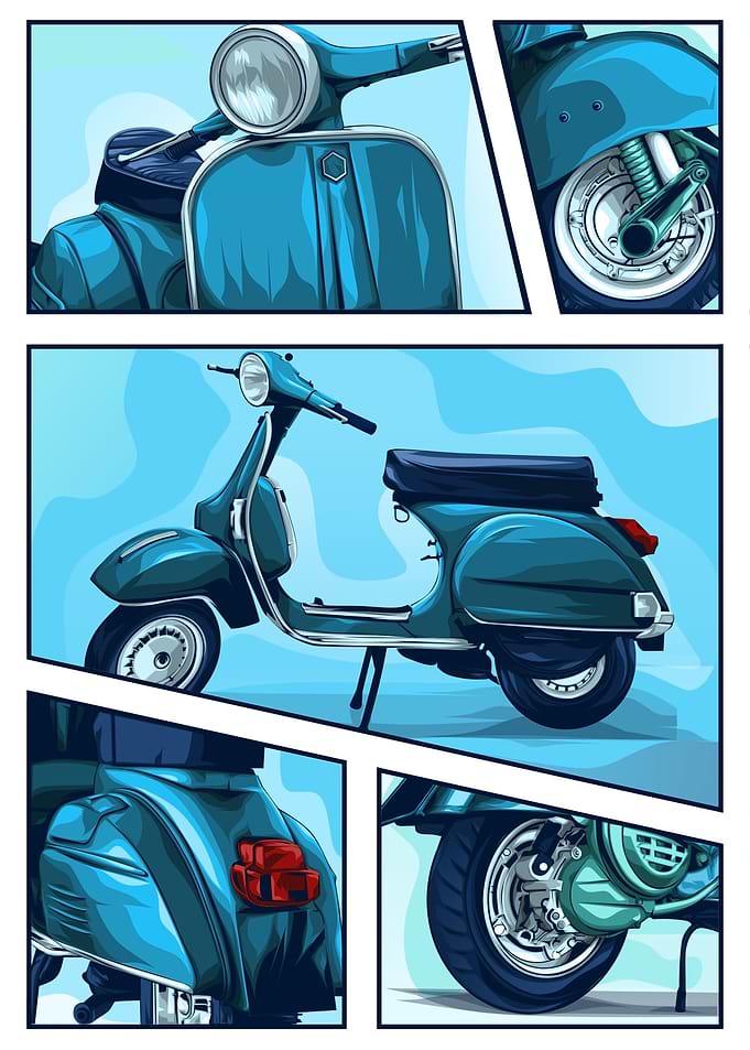 vespa comic style