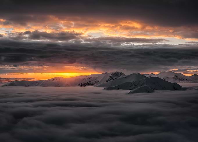 Sunset In The Mountains