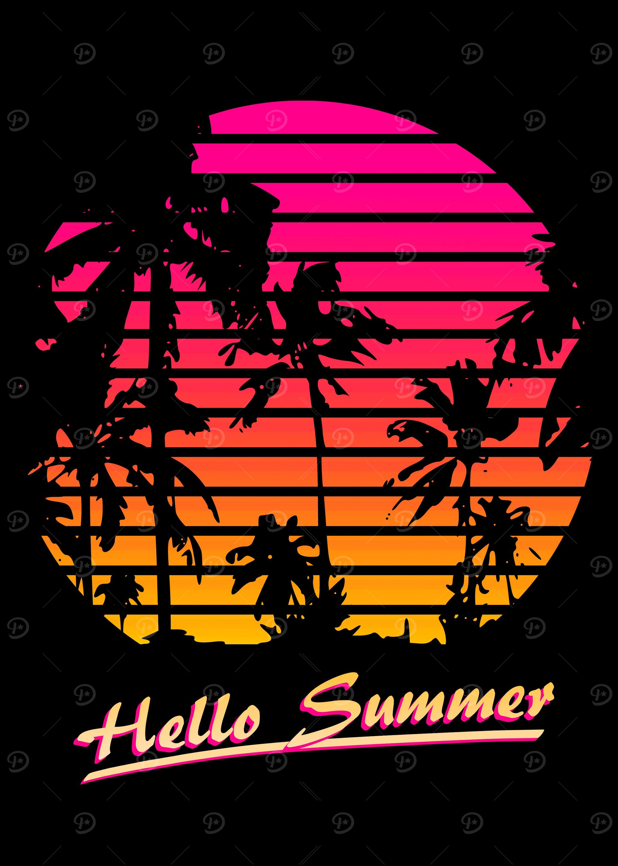 Hello Summer 80s Sunset