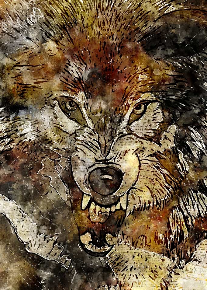 Wolf Head Vintage Wall Art